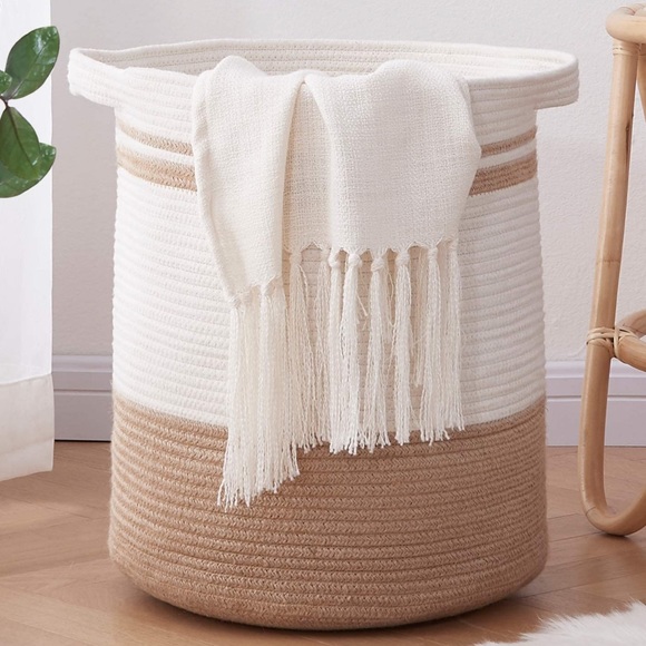 Rope Basket Large Storage Basket with Handles, Modern - Picture 1 of 5